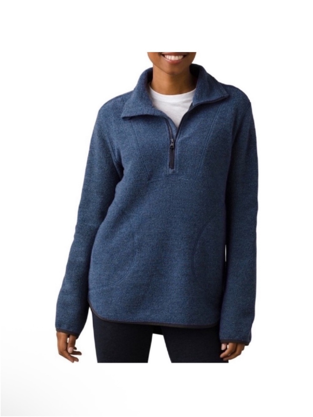 PRANA TRUCKEE WOOL SWEATER TUNIC PULLOVER WOMEN’S Sz S Blue